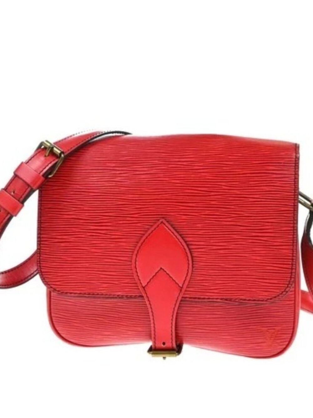LOUIS VUITTON LV Cartouchiere MM Shoulder Bag Epi Leather Red M52247 83KP434